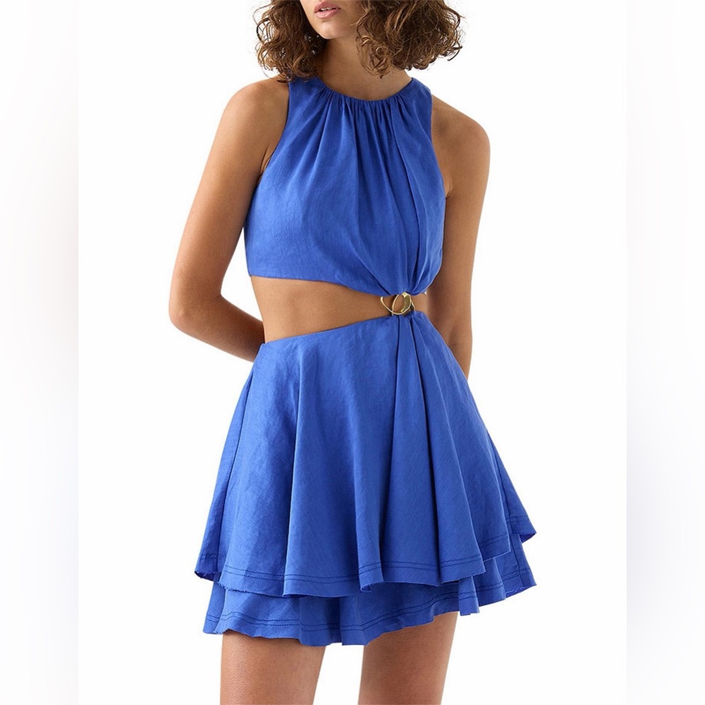 Aje Vibrant Blue Ring Detail Dress size Au6/Us2